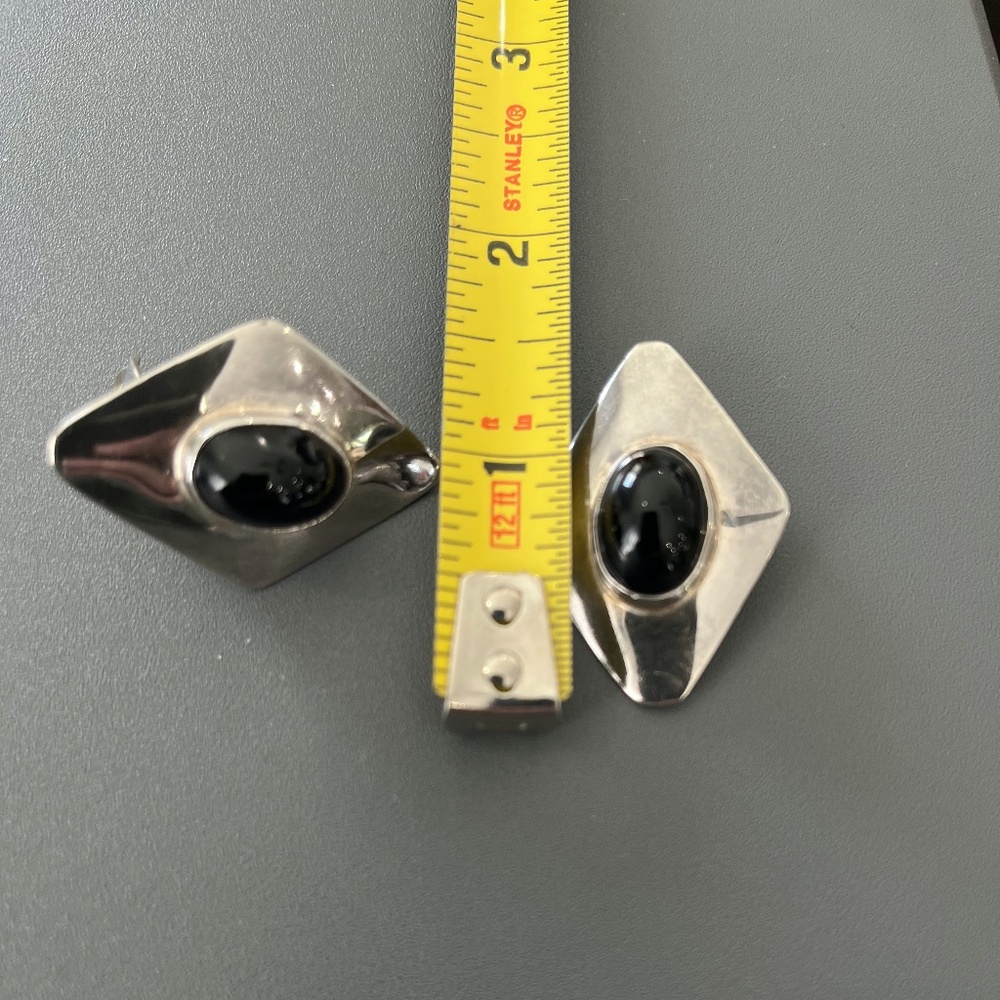 TAXCO Mexico Sterling Silver (925) & Onyx Earrings